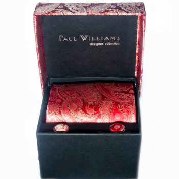 Red Silk Tie and Cuff Link Set